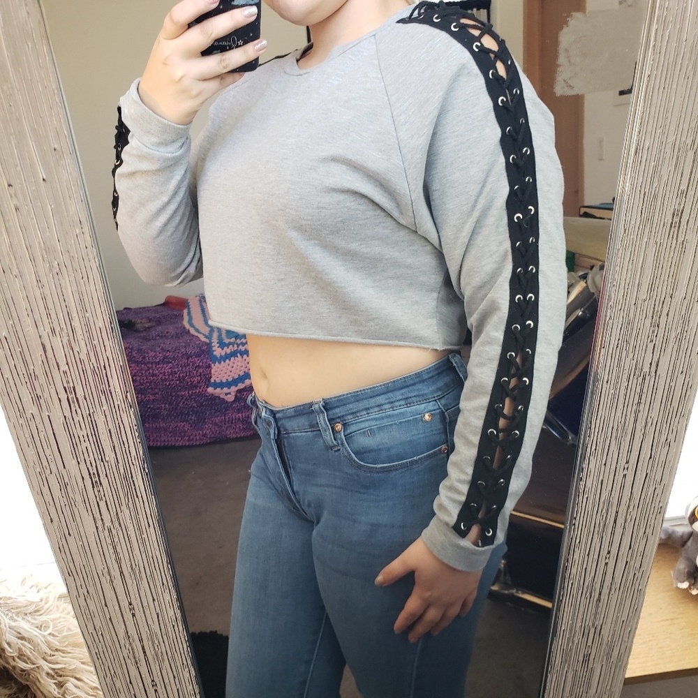 Grey Crop Top